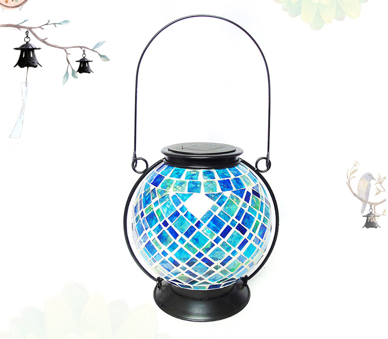 Highly-rated solar hanging lanterns with shinny blue mosaic