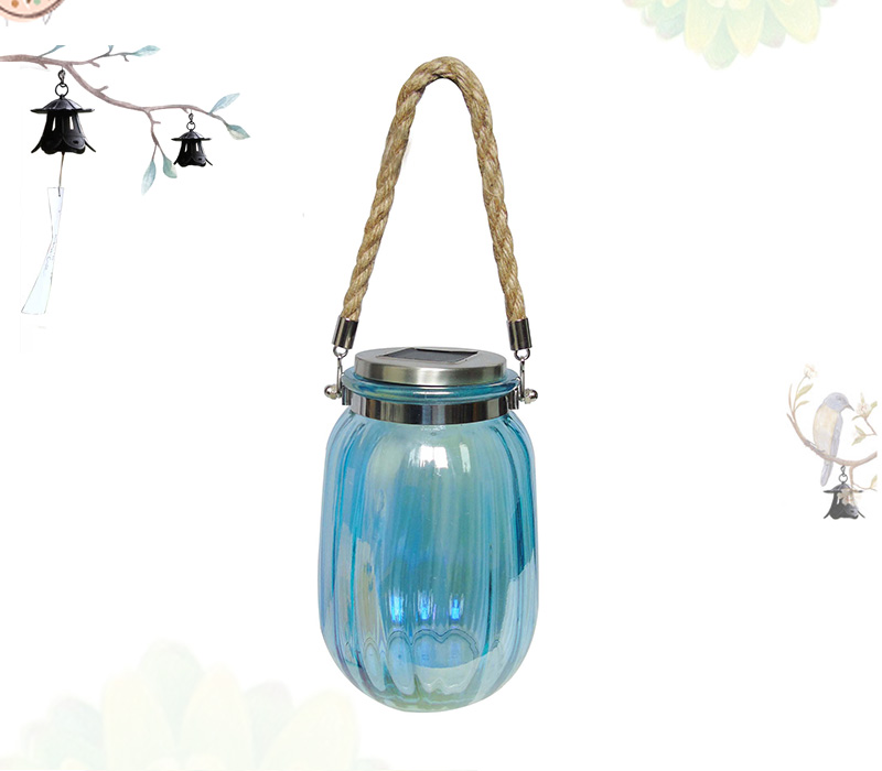 wholesale cheap glass solar jar hanging lantern lights