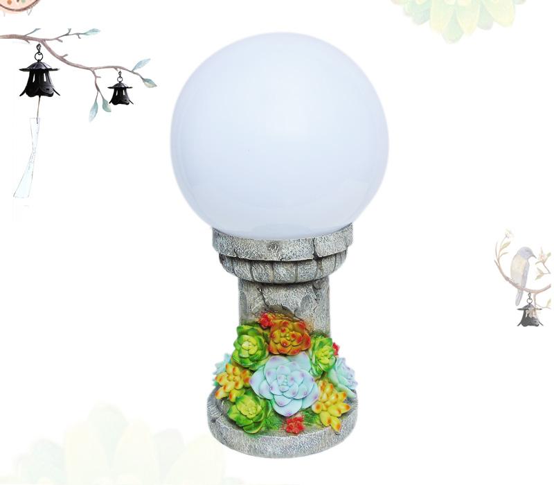 best price for popular resin outdoor solar garden wall lights with ball