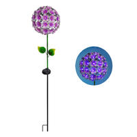 Waterproof Metal Flower Ball Solar LED Light Garden Decoration Stake