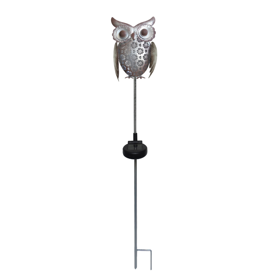 Metal Owl Animal Shaped Solar Garden Stake Lights Ground Outdoor Decoration